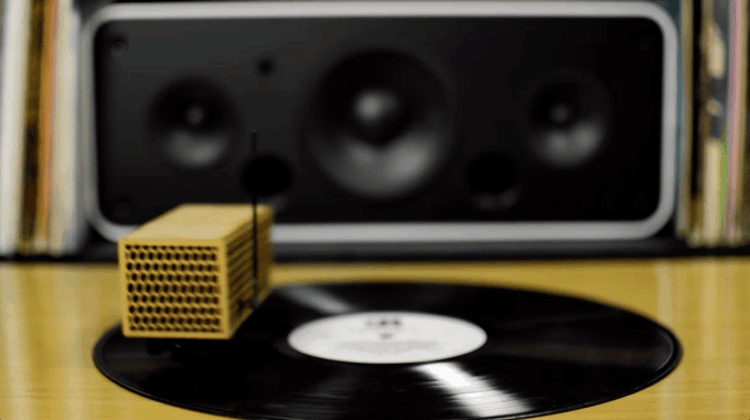 Play vinyl anywhere with this block that rides your records