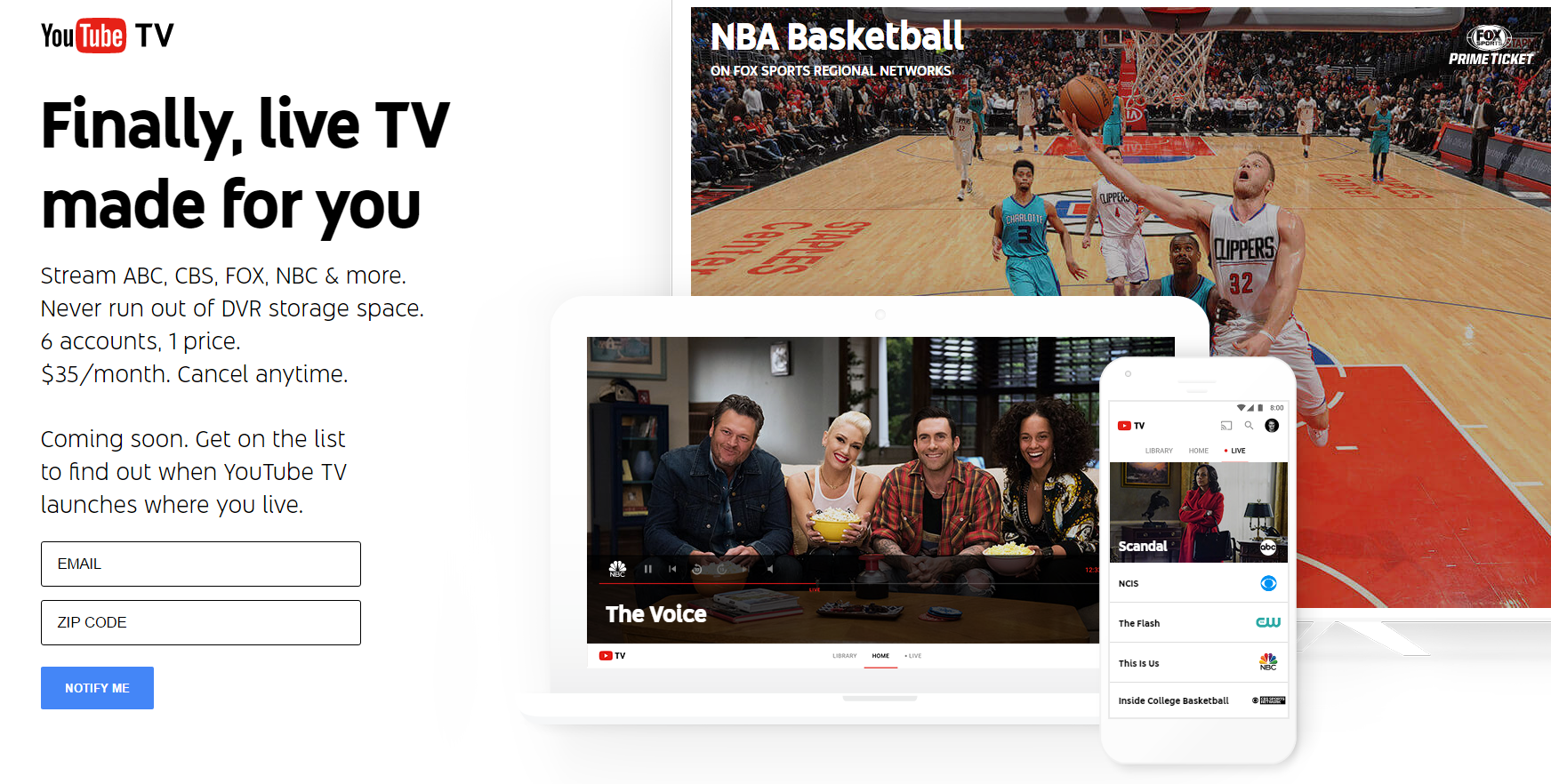 YouTube just announced their new cable TV streaming service
