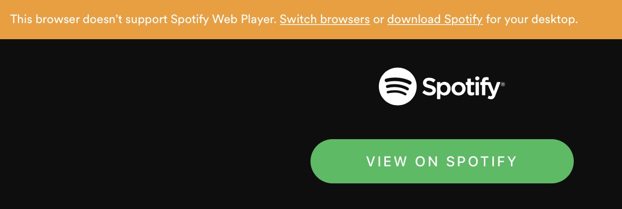 Spotify won’t work with Apple’s Safari web browser anymore
