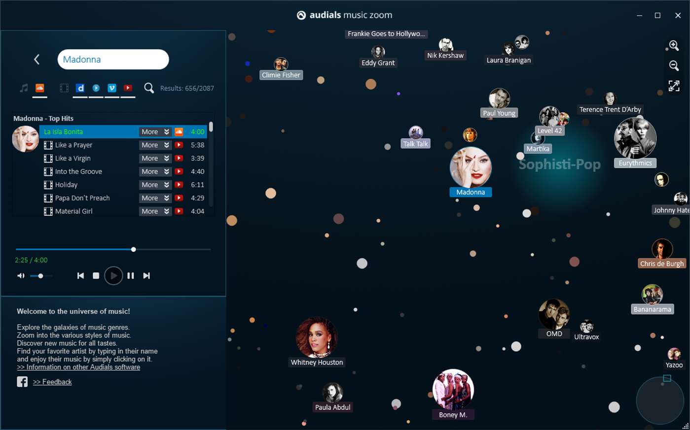 Discover new music and explore a musical universe of over 300,000 artists