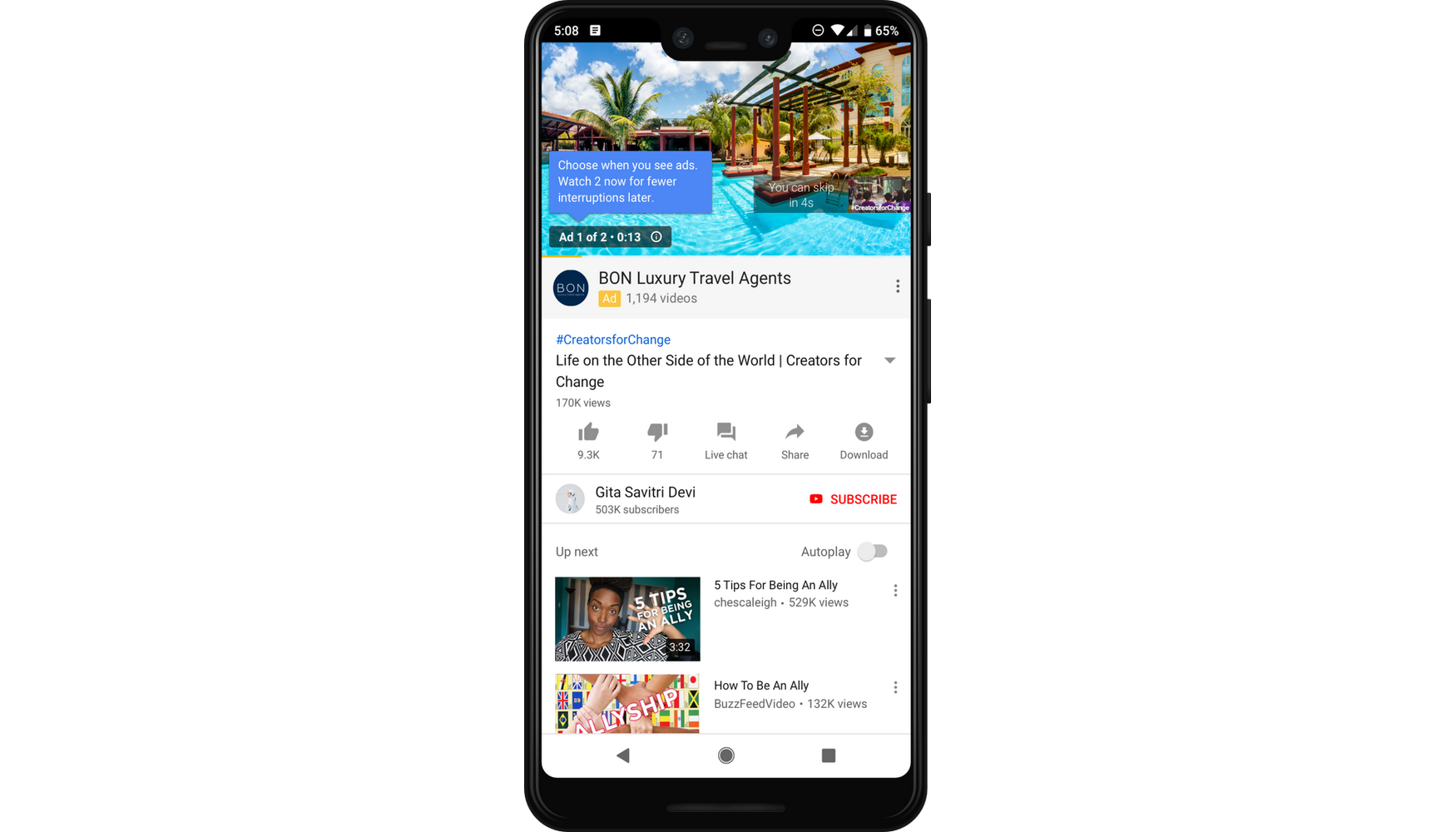 YouTube are testing back-to-back ads on videos