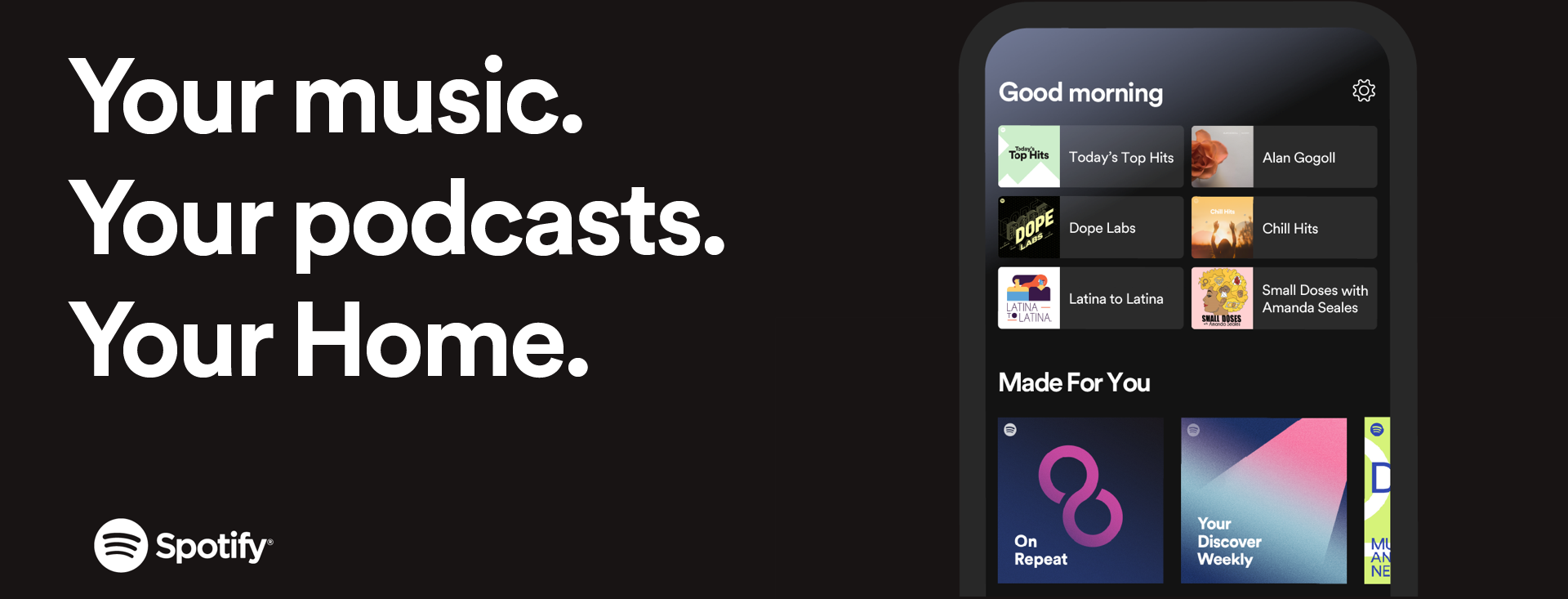 Check out Spotify’s brand new Home screen page