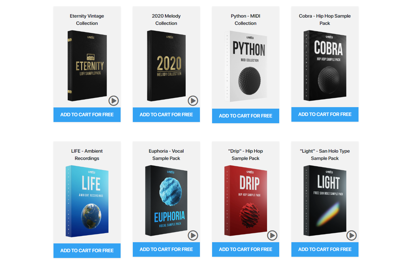 Cymatics have 1000s of free samples, presets & MIDIs on offer
