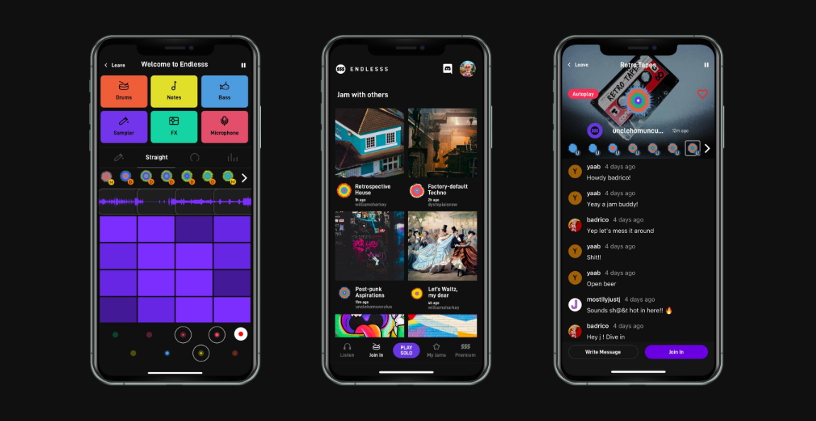 Endless offers a virtual hang out for collaboratively jamming out music with loops