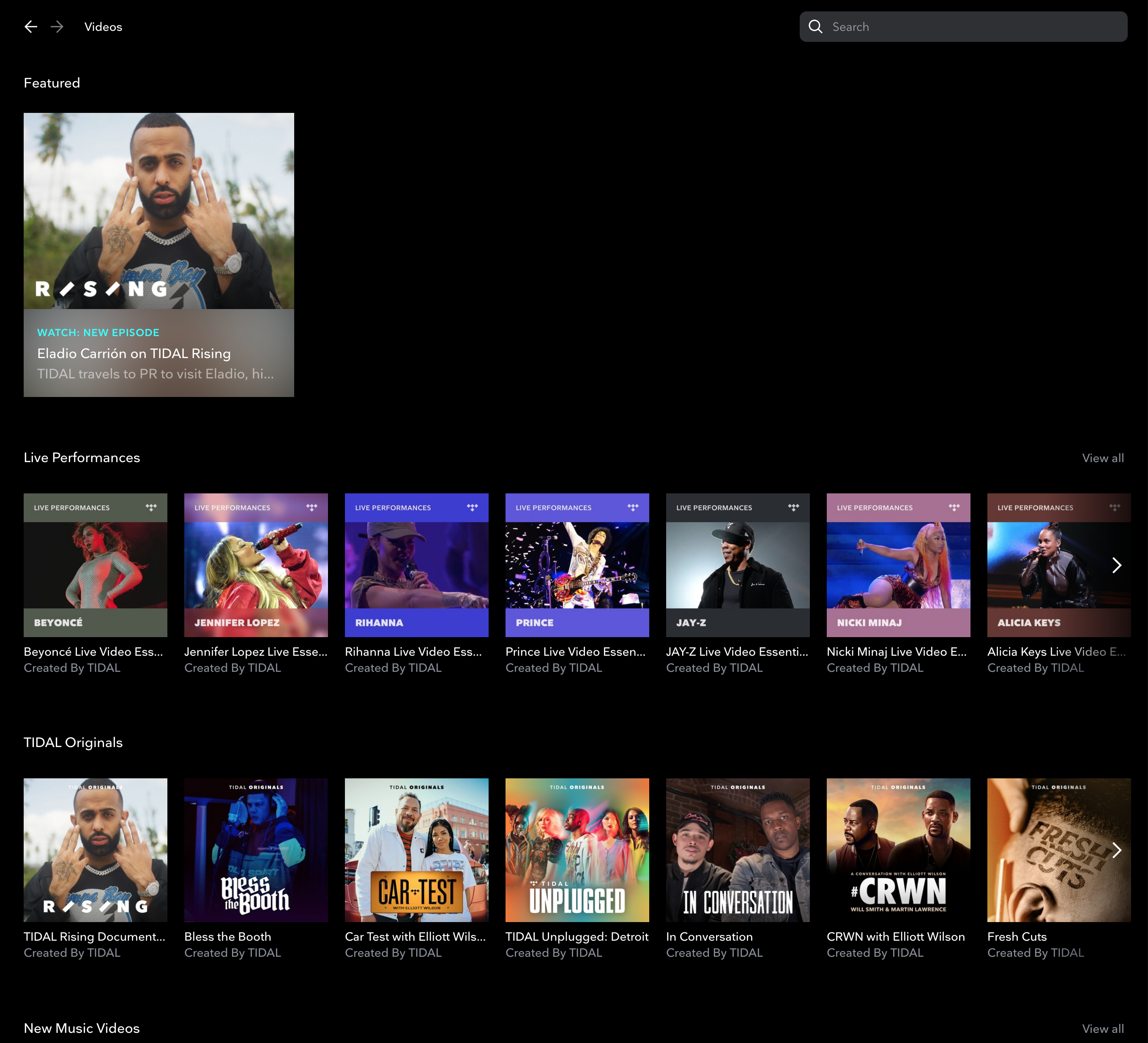 TIDAL Access is a video focused free-tier