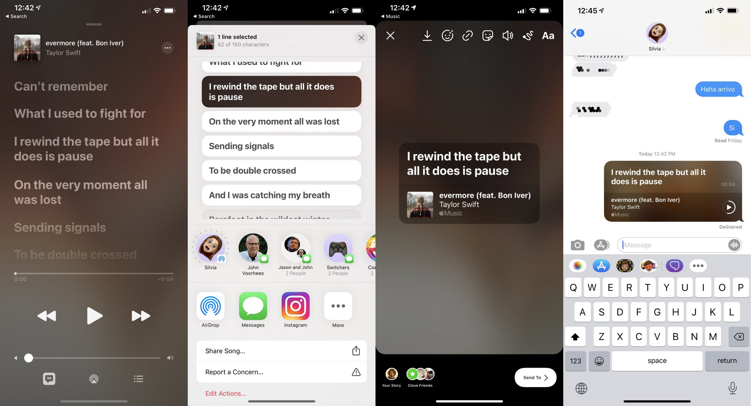 Apple Music adds the ability to share lyrics and music clips on Instagram Stories or iMessage