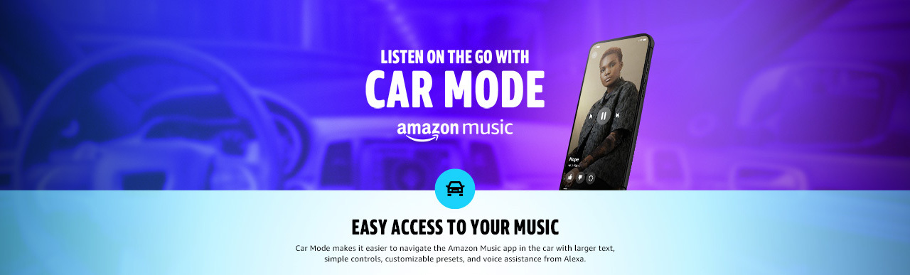 Amazon Music app gets Car Mode – a simplified interface for driving