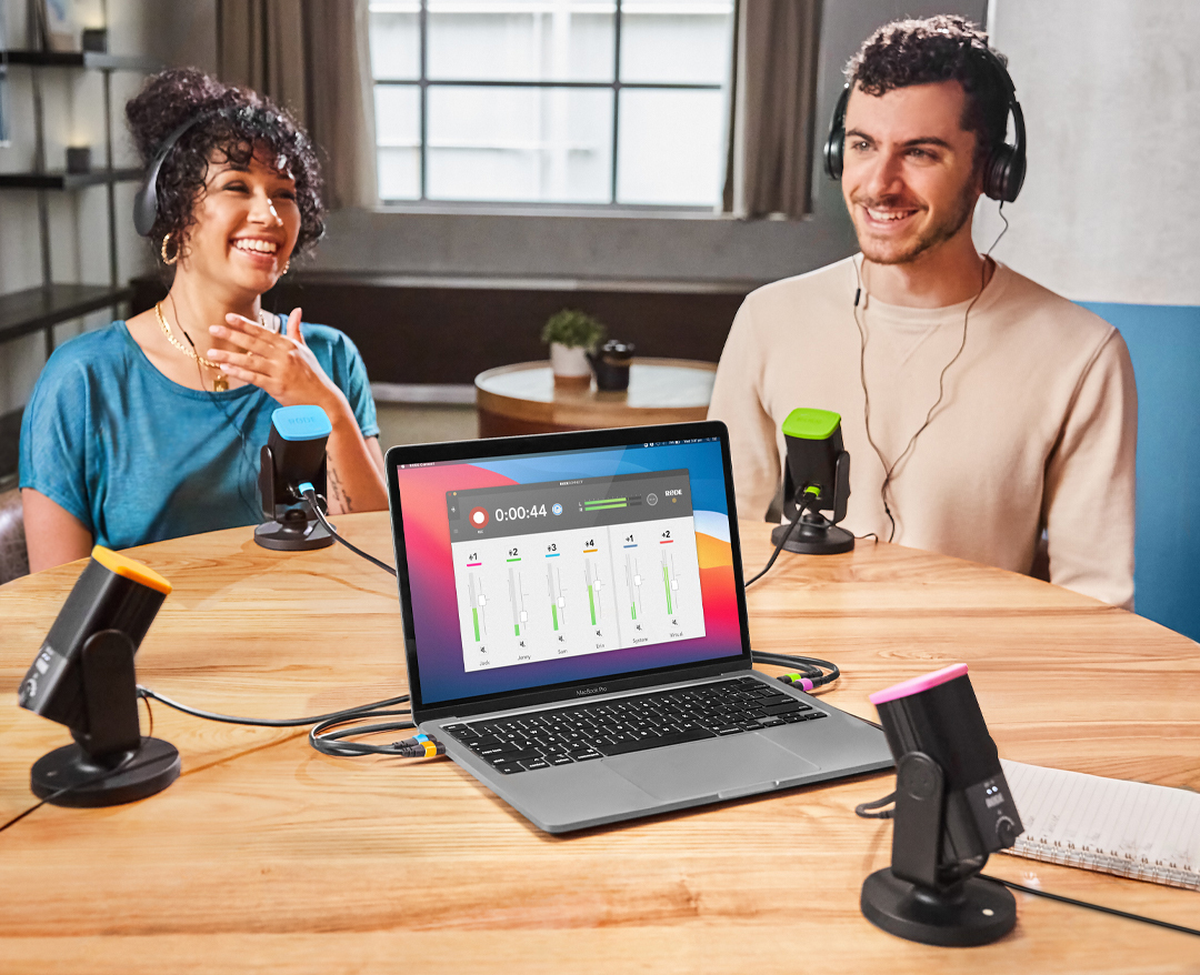 RØDE Connect is a free podcasting and streaming app for recording up to four microphones at once
