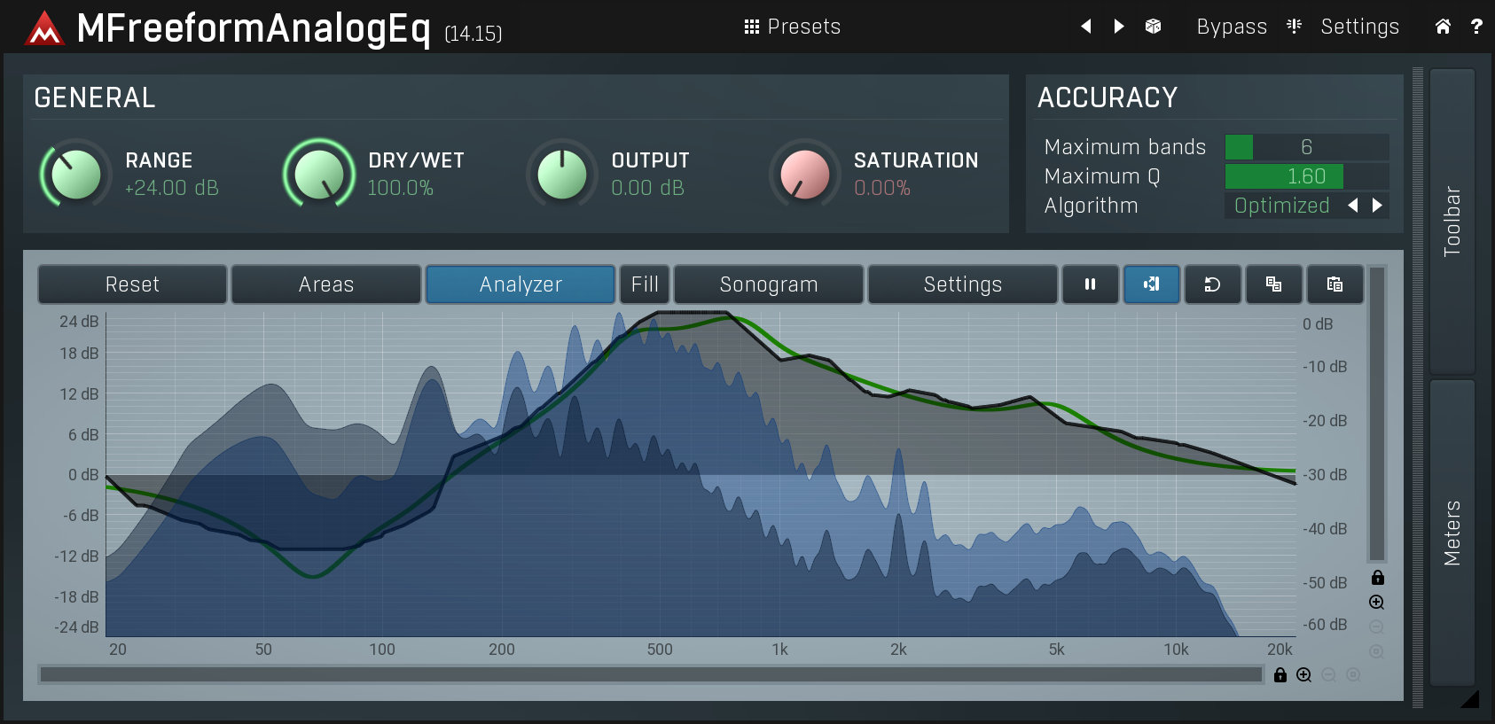 MFreeformAnalogEq from MeldaProduction is free with any purchase from ADSR Sounds in September