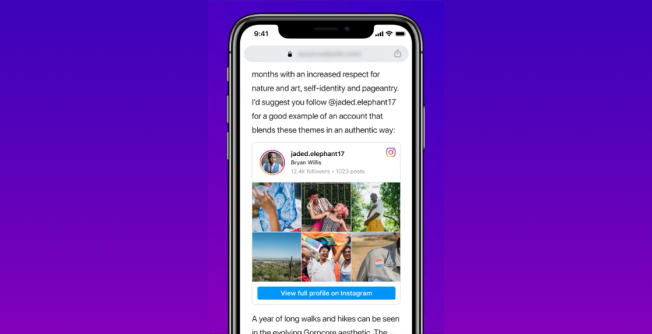 How to embed your Instagram profile on your website