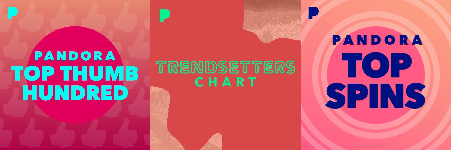 Pandora launch a new charts website for Top Thumb Hundred, Trendsetters, and Top Spins