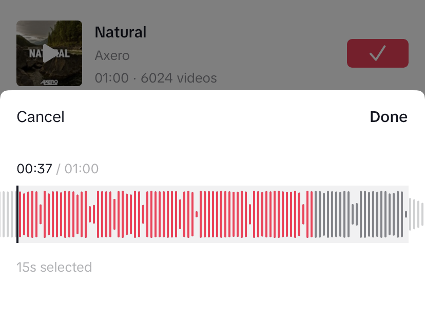 How do I change the start time of my audio on TikTok?