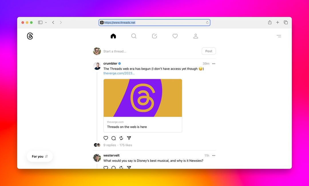 Threads is finally available on desktop via the new web app!