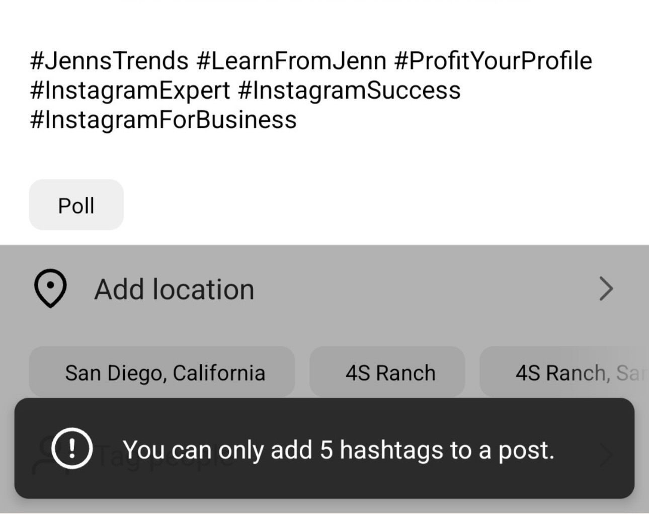 How many hashtags can you include on an Instagram post?
