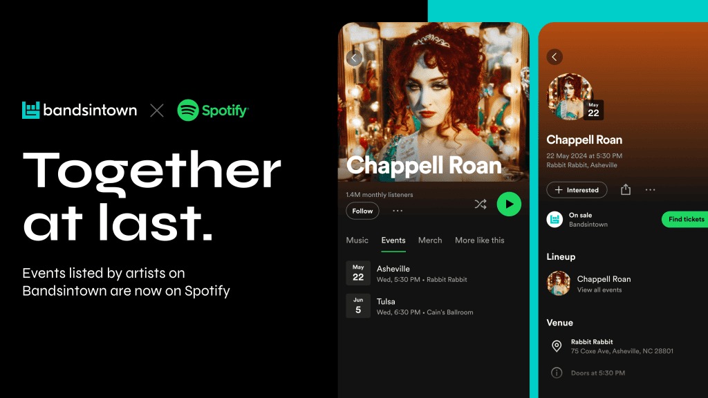 Spotify & Bandsintown Team Up: Concerts in-app