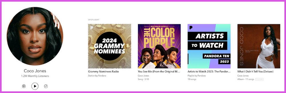 Make your artist page SHINE with new Pandora features