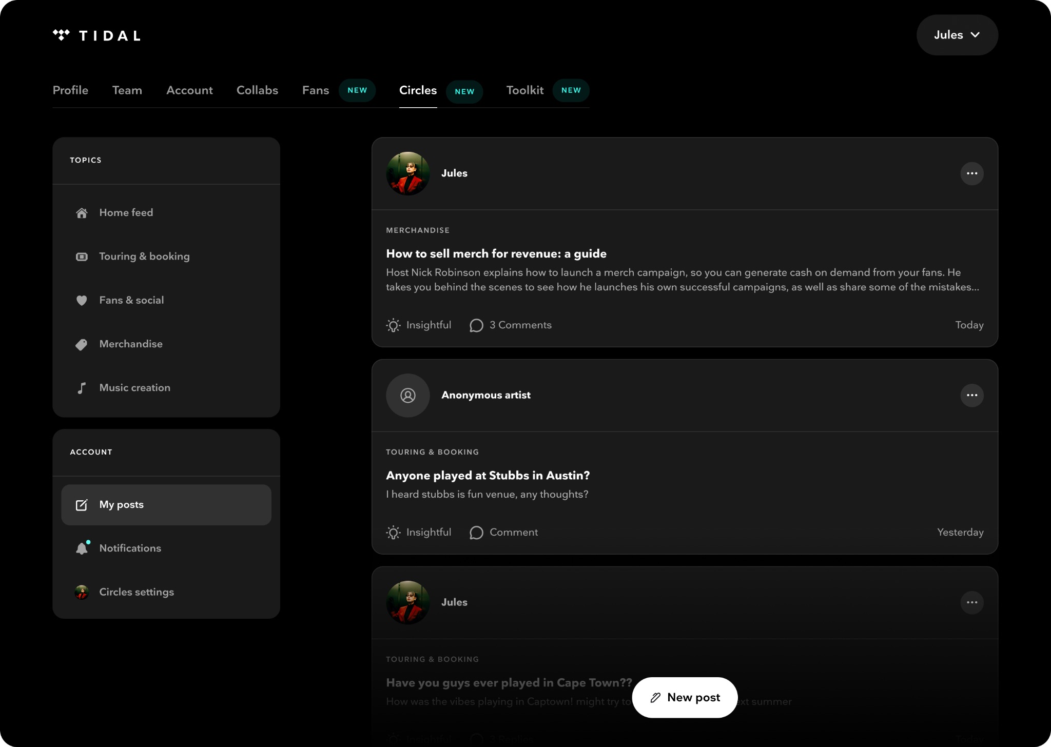 TIDAL Circles: A new spot for artists to boost each other