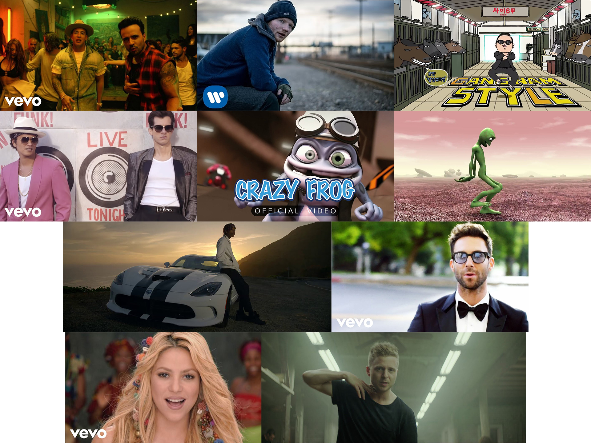Top 10 all-time most-viewed music videos on YouTube 2026