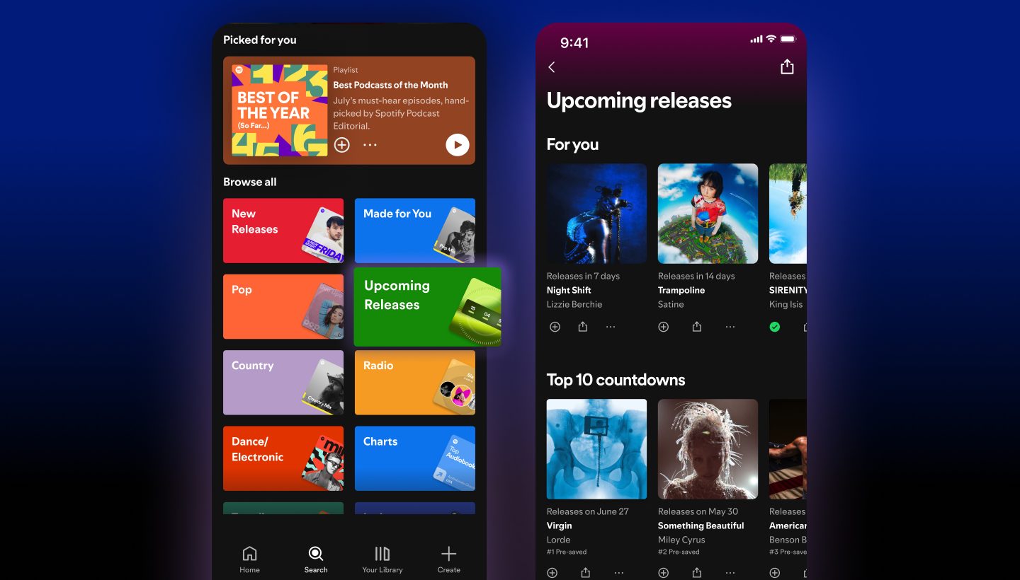 Spotify launches new Upcoming Releases hub to spotlight future albums