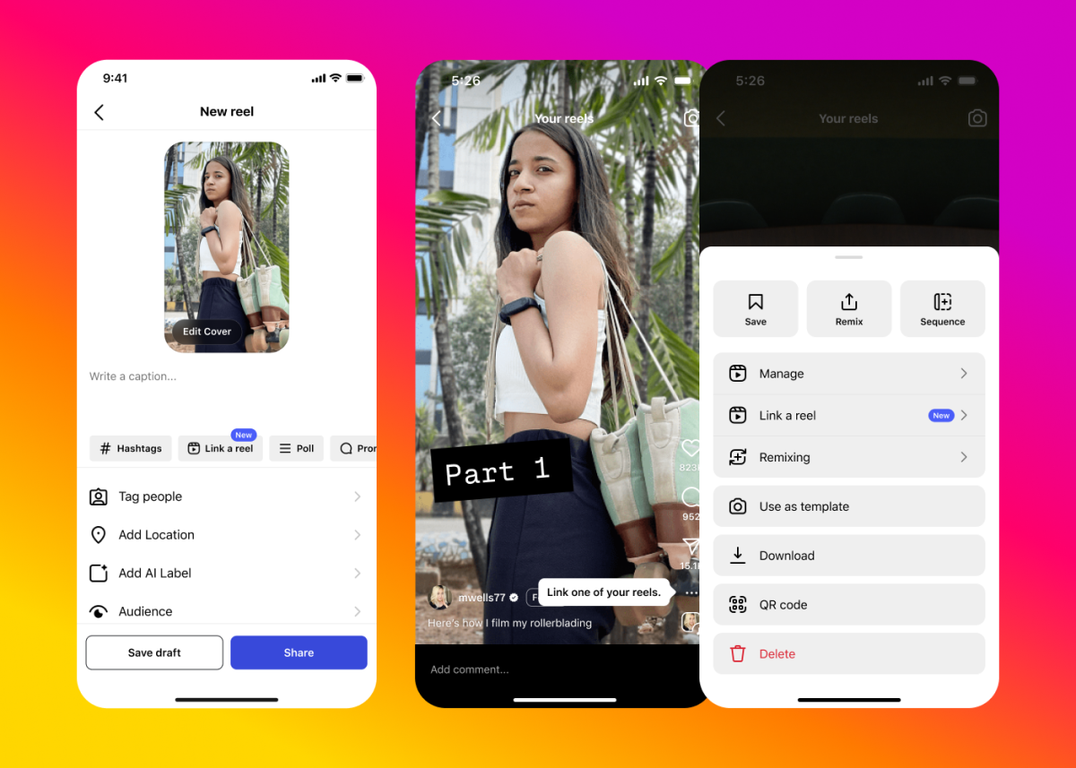 Instagram creators can now link Reels together as part of a series