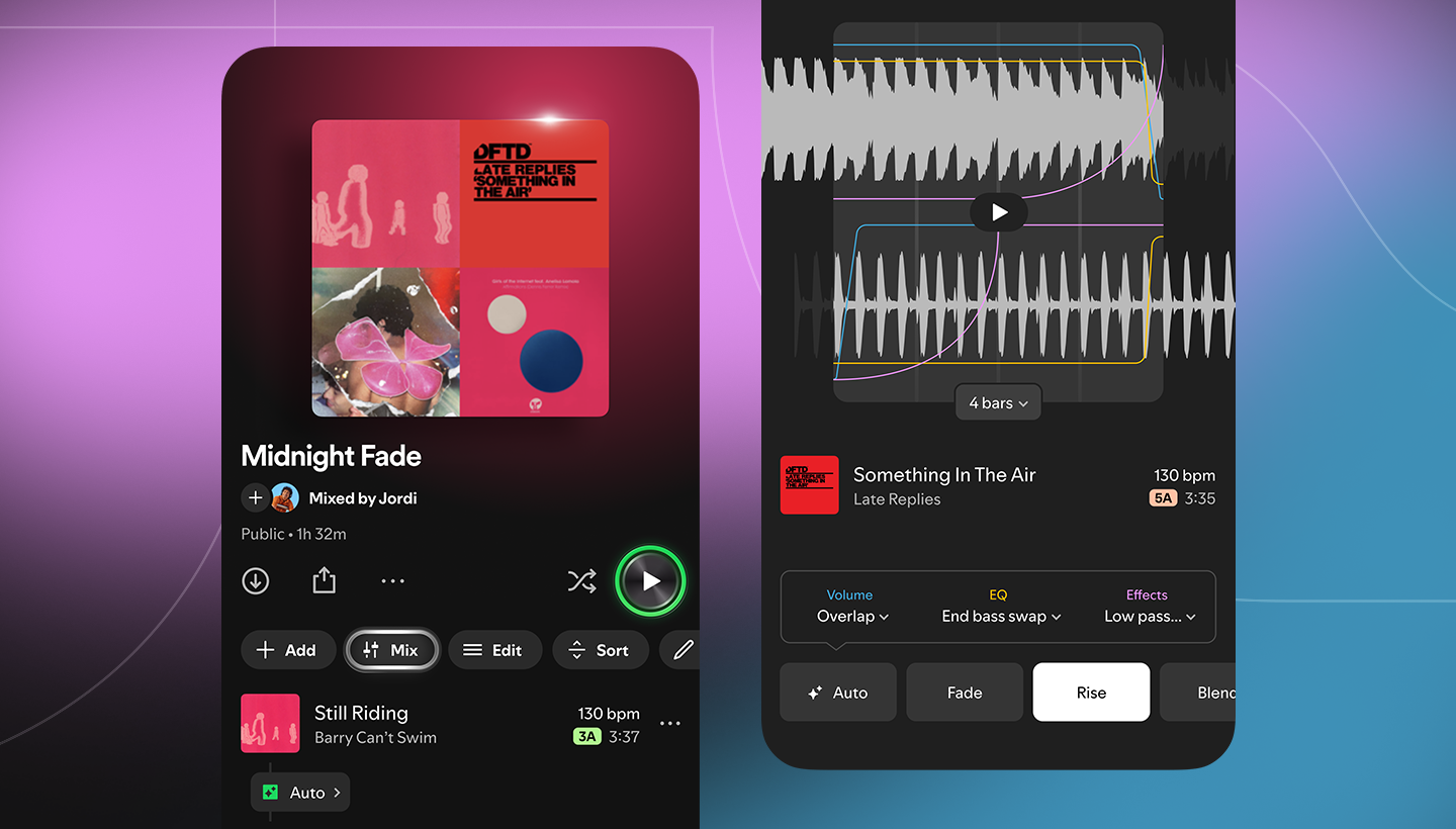 Spotify Mix brings customizable transitions to personal playlists