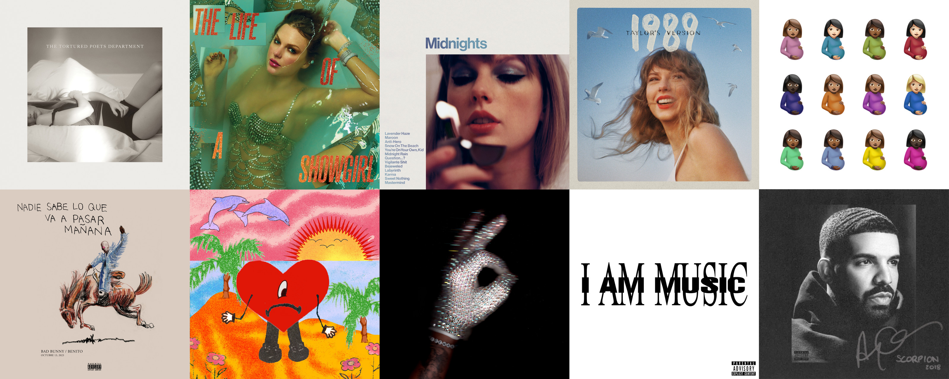 Top 10 most-streamed albums in a single day on Spotify in 2026