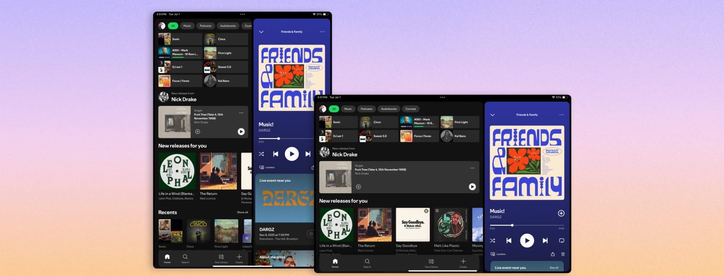 Spotify launches a refreshed experience for tablet devices